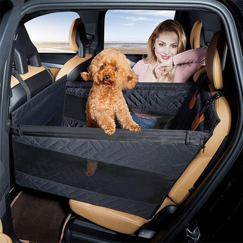 Carriage Bed - Waterdichte hondenautostoelmat met harde bodem, net,