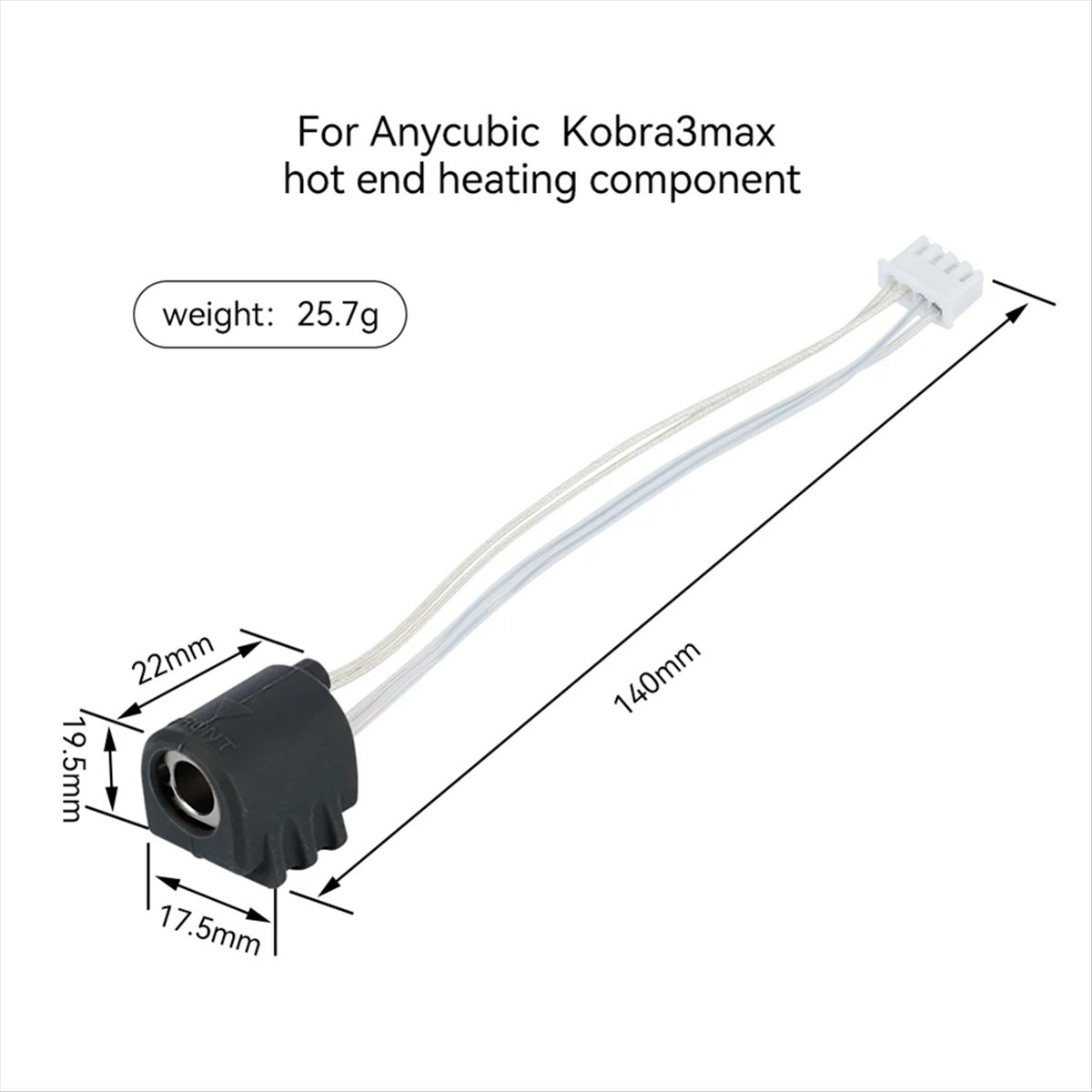 Hotend 0.4Mm - A64I Voor 3 Max Hotend Geïntegreerd