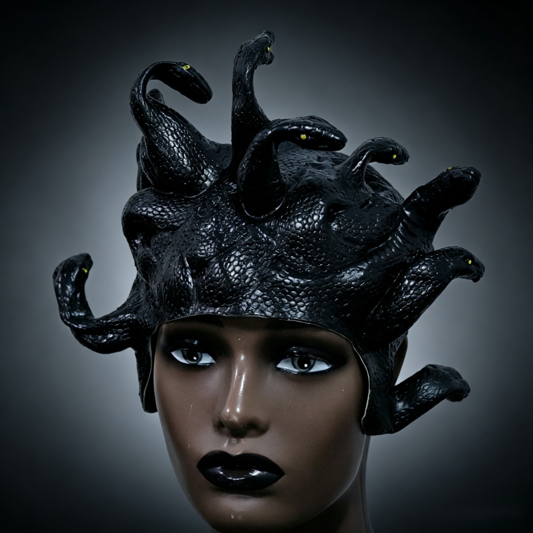 Cobra Extruder - Medusa Latex pruikmasker, horror slangenmonster cosplaymasker,