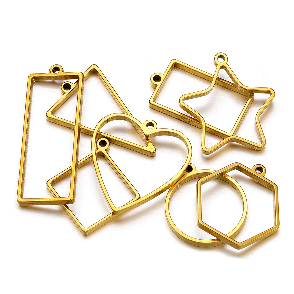 Uv Resin - 10 stuks roestvrij staal geometrische metalen