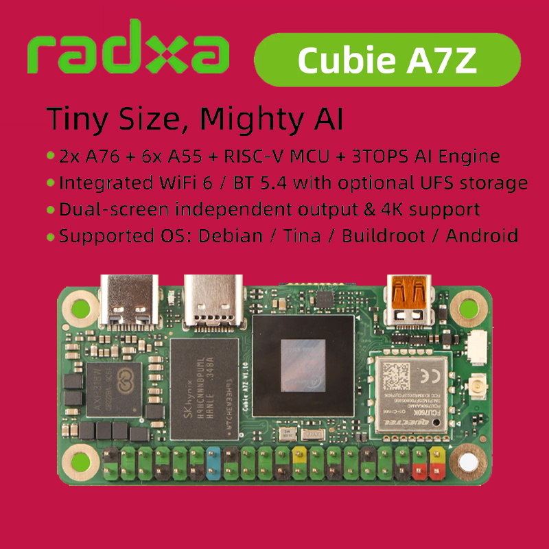 Resin Vat - Radxa Cubie A7Z, Allwinner SoC met